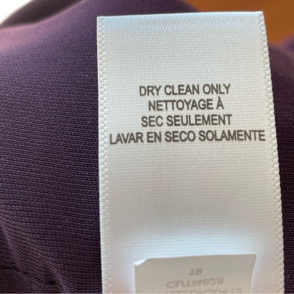 Donna Ricco Sleeveless Sheath Dress Purple Cupcake Ruffle Hem Scuba Size 14 - Picture 3 of 9